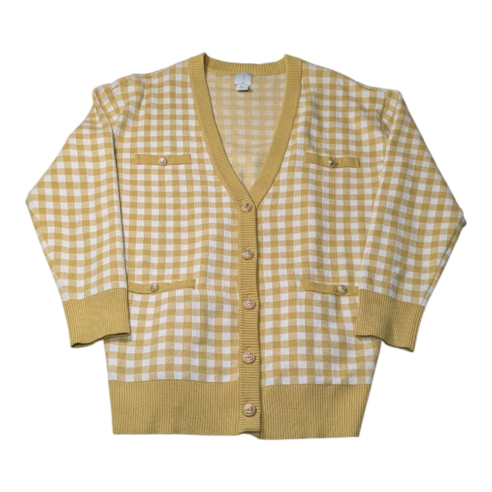Joie -Cardigan - Tan Gold With Gold Lion Buttons - Size Large - Great Condition